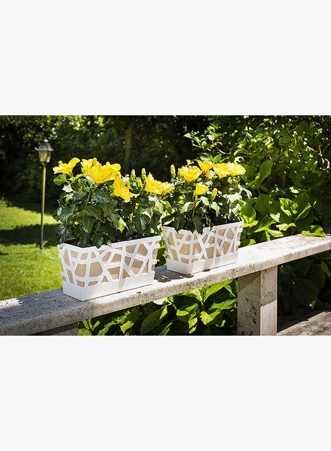 IDEL Mosaic Flowerbox Plant Pot White/Sabbia 40x17x20cm  - Image 3
