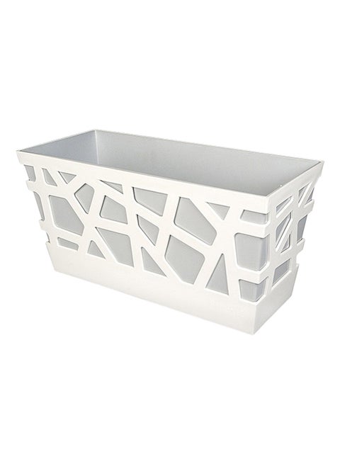 Mosaic Flowerbox Plant Pot White 40x17x20cm