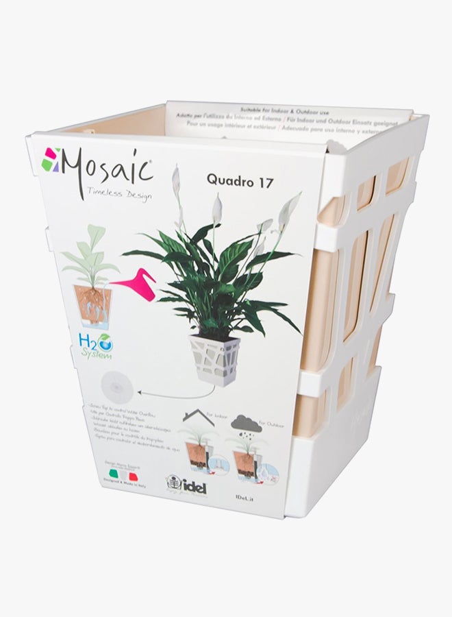IDEL Mosaic Quadro Plant Pot White/Sabbia 17x17x20cm  - Image 2