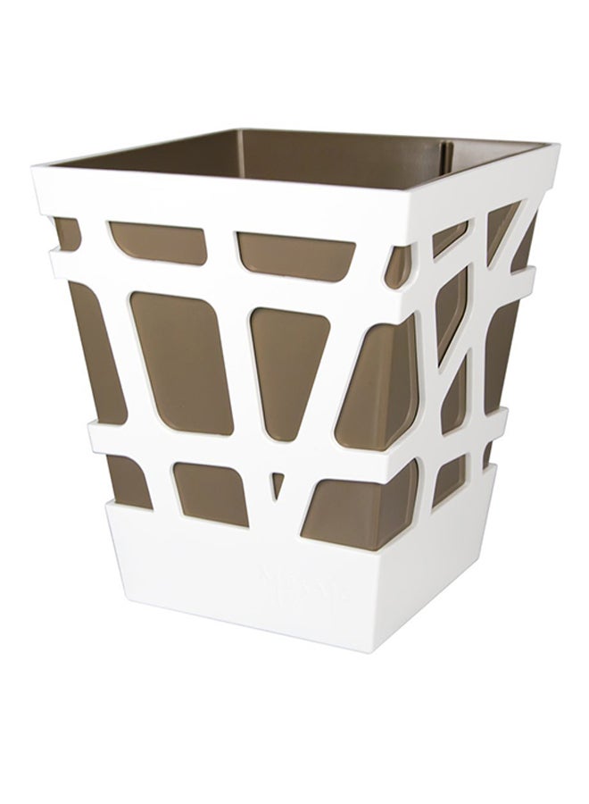 IDEL Mosaic Quadro Plant Pot White/Taupe 17x17x20cm - Image 1