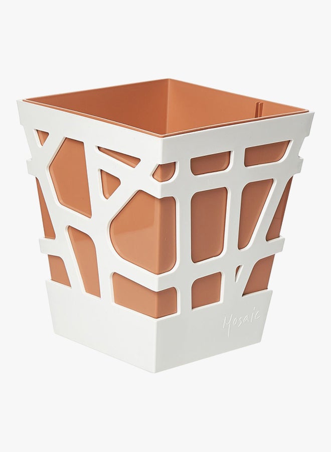 IDEL Mosaic Quadro Plant Pot White/Terra 17x17x20cm  - Image 2