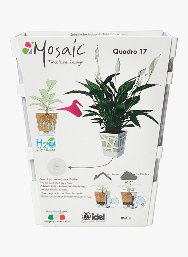 IDEL Mosaic Quadro Plant Pot White/Terra 17x17x20cm  - Image 3