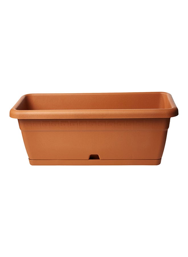 IDEL Volterra Plant Pot With Saucer Terracotta 55x25x21cm - Image 1