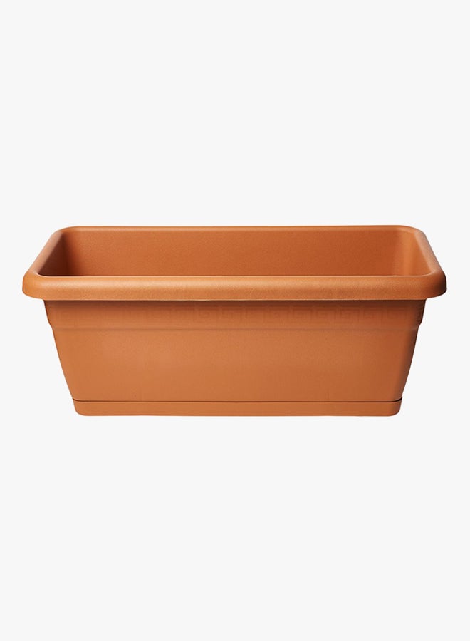 IDEL Volterra Plant Pot With Saucer Terracotta 55x25x21cm - Image 2