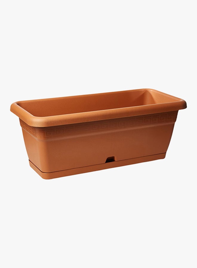 IDEL Volterra Plant Pot With Saucer Terracotta 55x25x21cm - Image 3