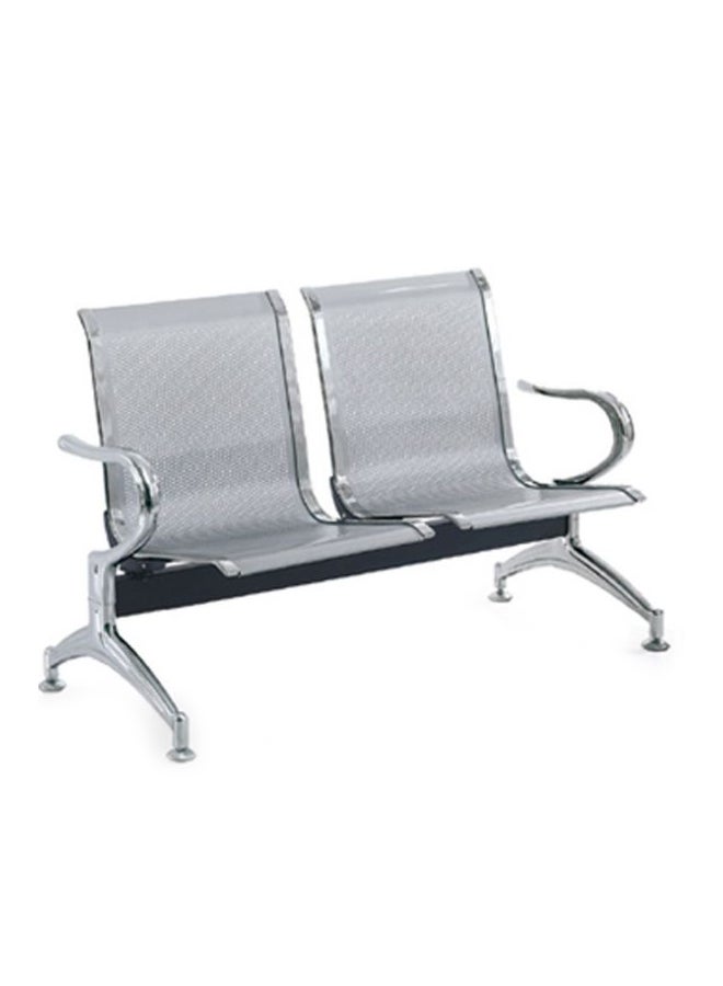 AE 2 Seat Metal Visitor Chair Grey 113 X 65 X 80centimeter  - Image 1