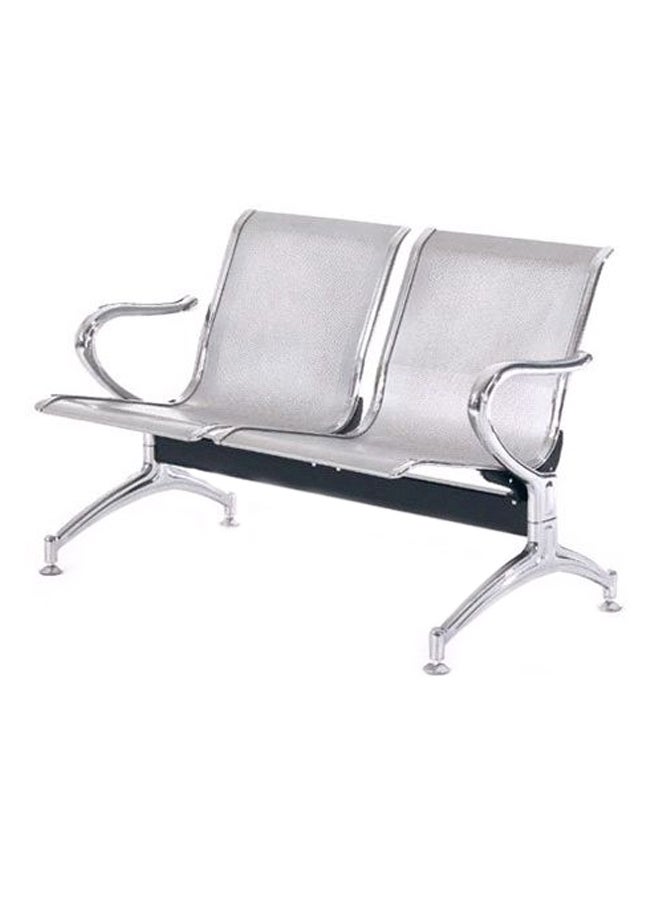 AE 2 Seat Metal Visitor Chair Grey 113 X 65 X 80centimeter  - Image 2