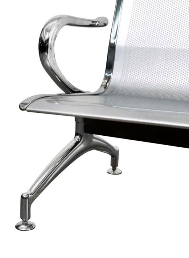 AE 2 Seat Metal Visitor Chair Grey 113 X 65 X 80centimeter  - Image 3