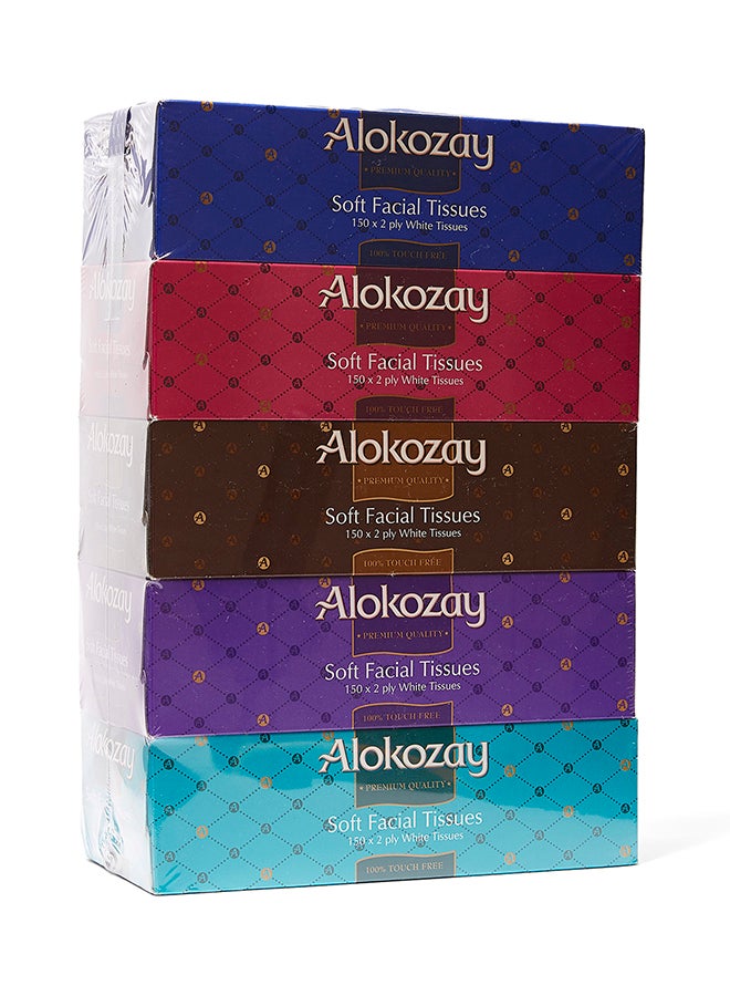 Alokozay 150-Piece Soft Facial Tissues White 