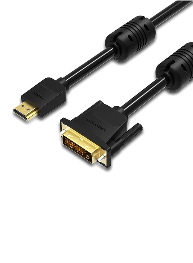 فينشن كابل عالي السرعة 1080p بمنفذ HDMI إلى DVI-D 24+1 ذكر إلى ذكر بأسنان وطول 2 متر