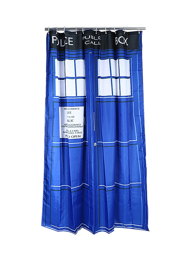 Police Box Pattern Shower Curtain Blue 180x150cm  - Image 1