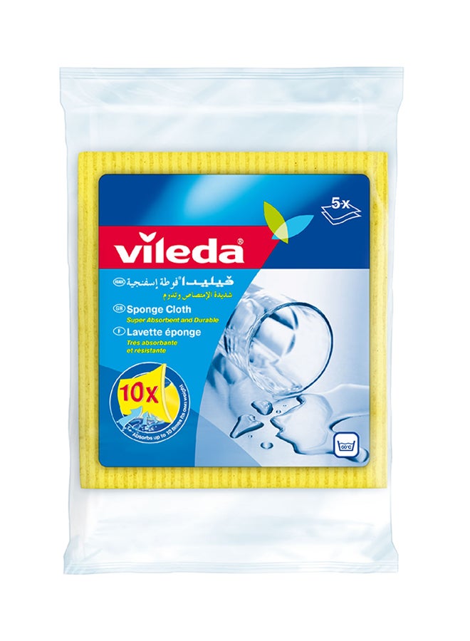 Vileda 5-Piece Sponge Cleaning Cloth Yellow/Blue/Pink - Image 2