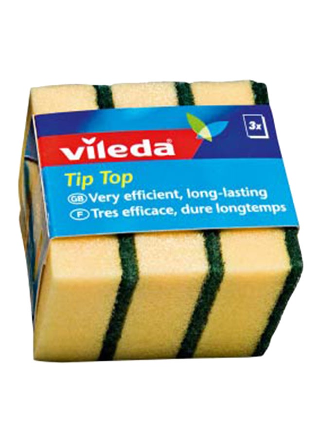 فيليدا مجموعة إسفنج التنظيف تيب توب من 3 قطع أصفر/ أخضر