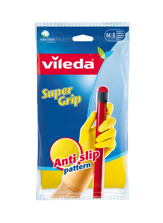 Vileda Super Grip Reusable Glove Yellow M - Image 1