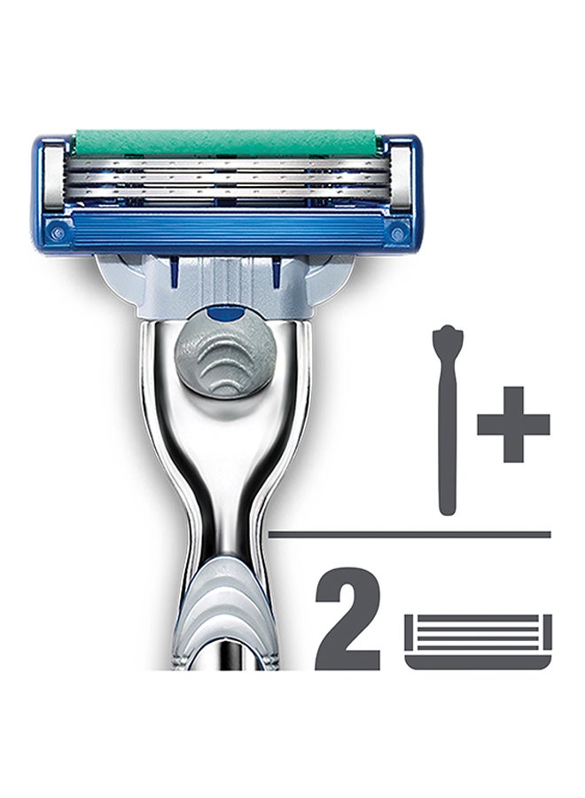 Gillette - Mach3 Turbo Mens Razor With 2 Blades - Image 1