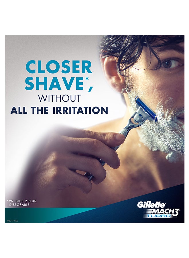 Gillette - Mach3 Turbo Mens Razor With 2 Blades - Image 1