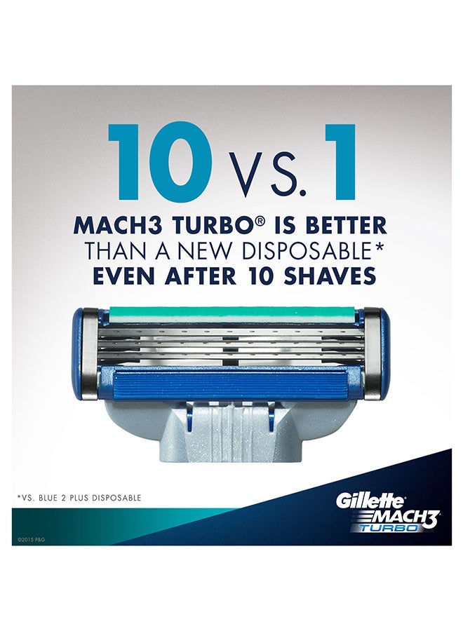 Gillette - Mach3 Turbo Mens Razor With 2 Blades - Image 1