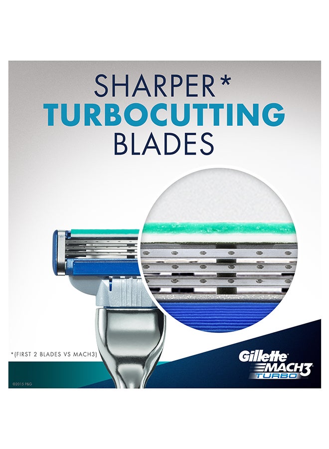 Gillette - Mach3 Turbo Mens Razor With 2 Blades - Image 1