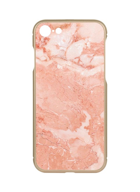Protective Case Cover For Apple iPhone 7 Gold - Deep Rust Clouded Marble