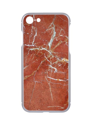 Protective Case Cover For Apple iPhone 7 Silver - Cobweb Rust Marble - v1521032903/N13743433A_1