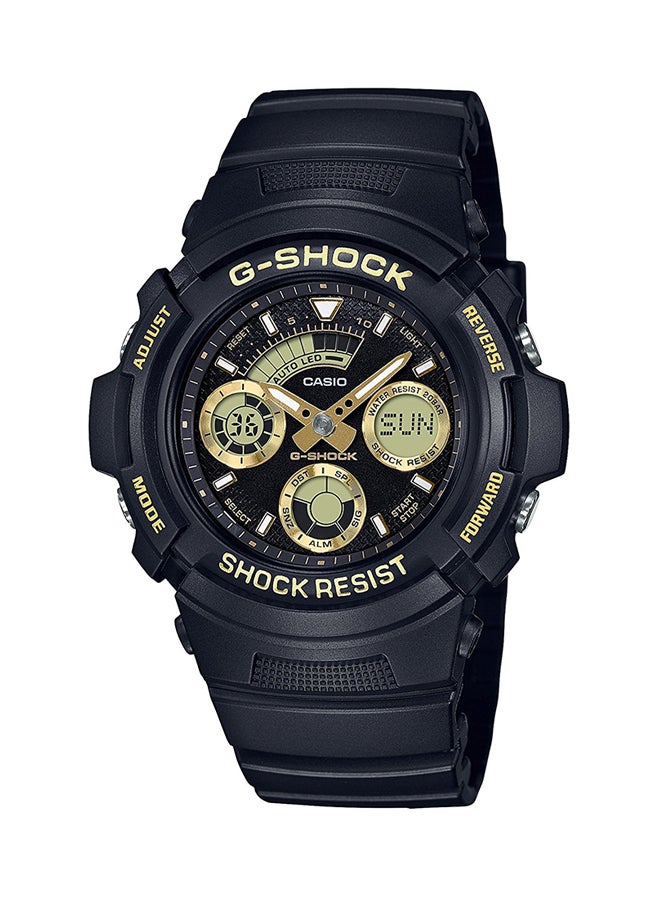 G-SHOCK Men's Round Shape Resin Band Analog Wrist Watch 46 mm - Black - AW-591GBX-1A9DR  - Image 1