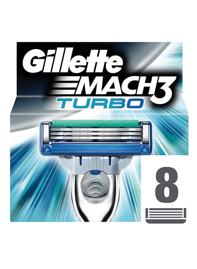 Gillette Mach3 Turbo cartridges, Pack of 8 One Size