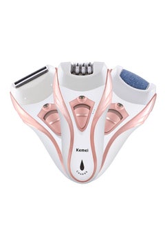 3-In-1 Electric Epilator White/Pink 12.4x6.1cm