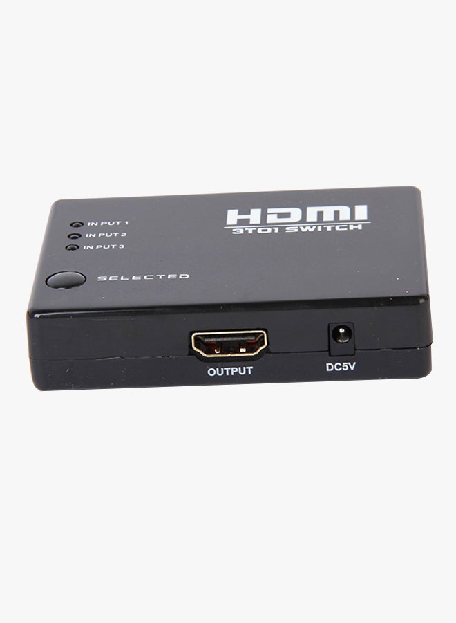 فاصل تحويل HDMI بـ 3 منافذ لتلفزيون بدقة عالية أسود - Image 3