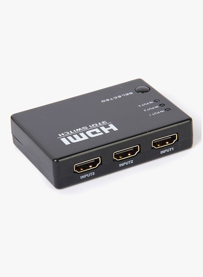 فاصل تحويل HDMI بـ 3 منافذ لتلفزيون بدقة عالية أسود - Image 2