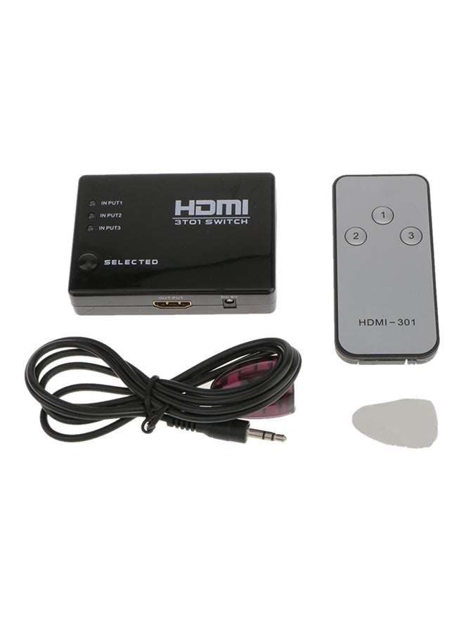 فاصل تحويل HDMI بـ 3 منافذ لتلفزيون بدقة عالية أسود - Image 1