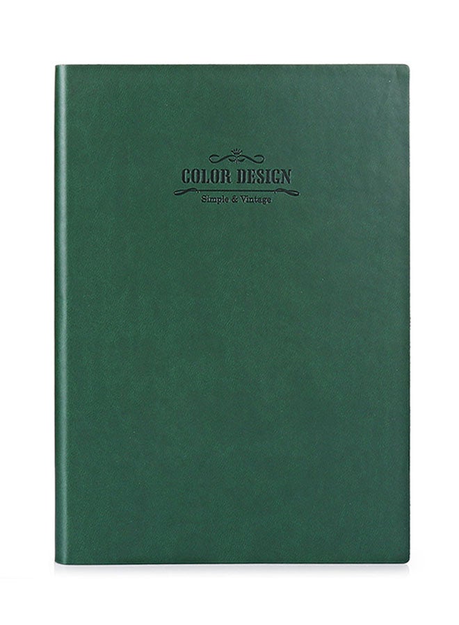 Deli A5 Leather Cover Notebook Green  - Image 1