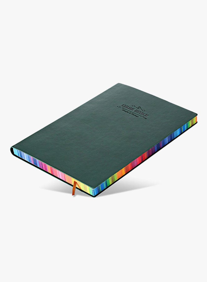 Deli A5 Leather Cover Notebook Green  - Image 3