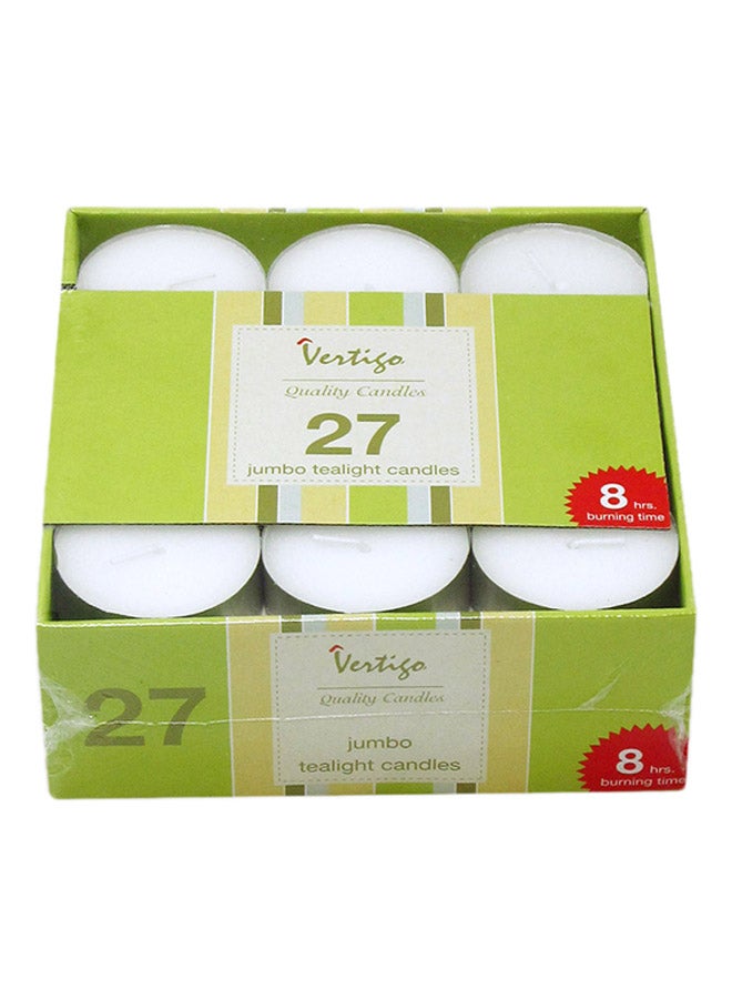 Vertigo - 27-Piece Jumbo Tea Light Candles Set White - Image 1