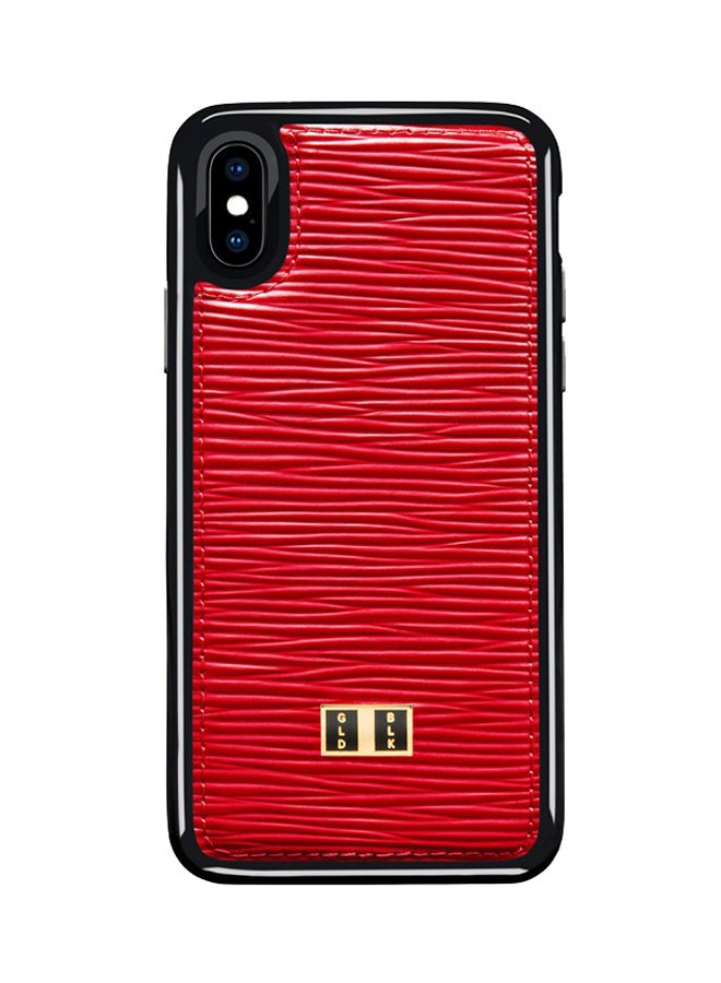 GOLD BLACK Leather Protective Case Cover For Apple iPhone X Unico Red  - Image 1