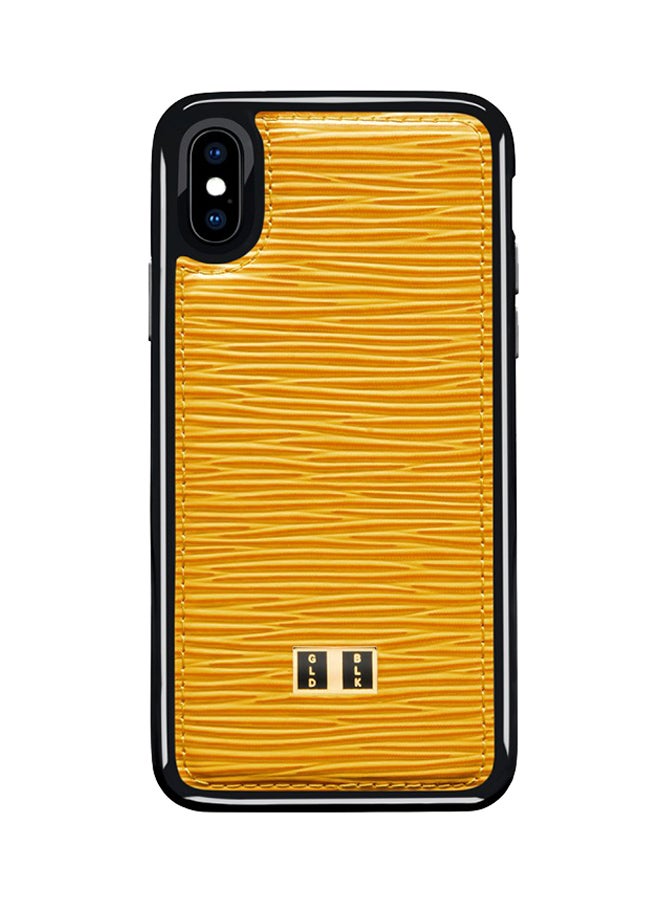 GOLD BLACK - Leather Protective Case Cover For Apple iPhone X Unico Yellow - Image 1
