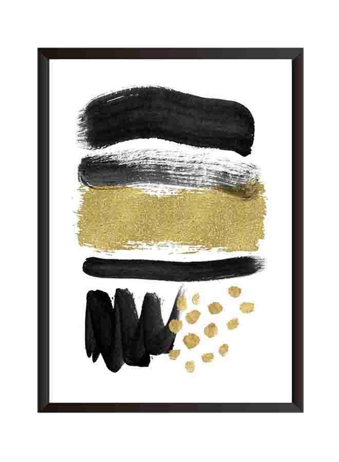 LOWHA Wall Art Painting With Frame Black/White/Gold 32 x 22cm