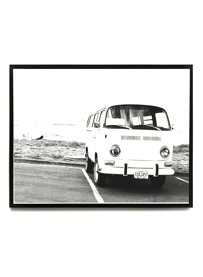 Wall Art Painting With Frame Black/White 22x32cm