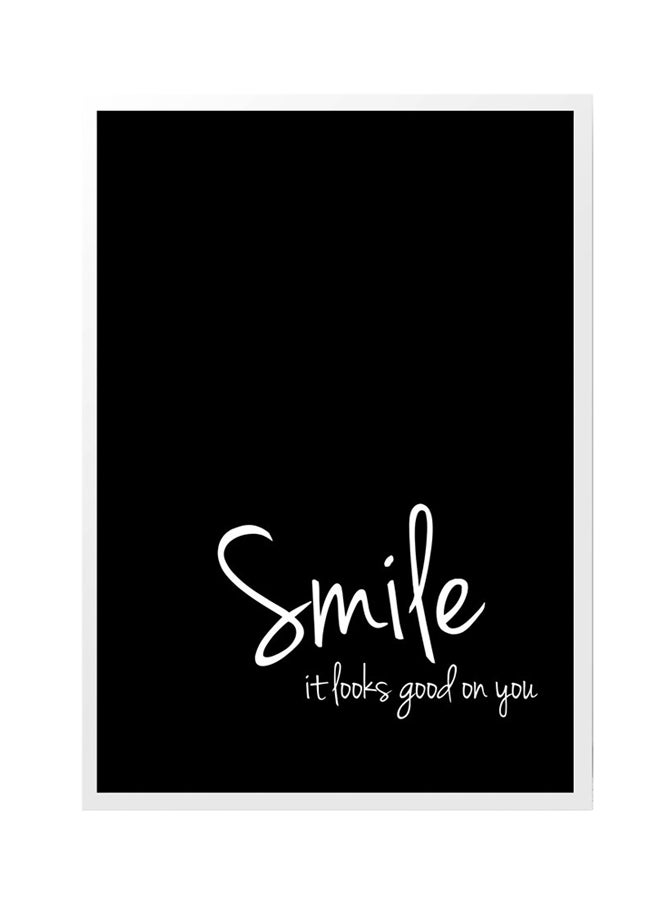 لوحة فنية لديكور الحائط بإطار خشبي أبيض/ أسود 32x22Ø³Ù†ØªÙŠÙ…ØªØ±