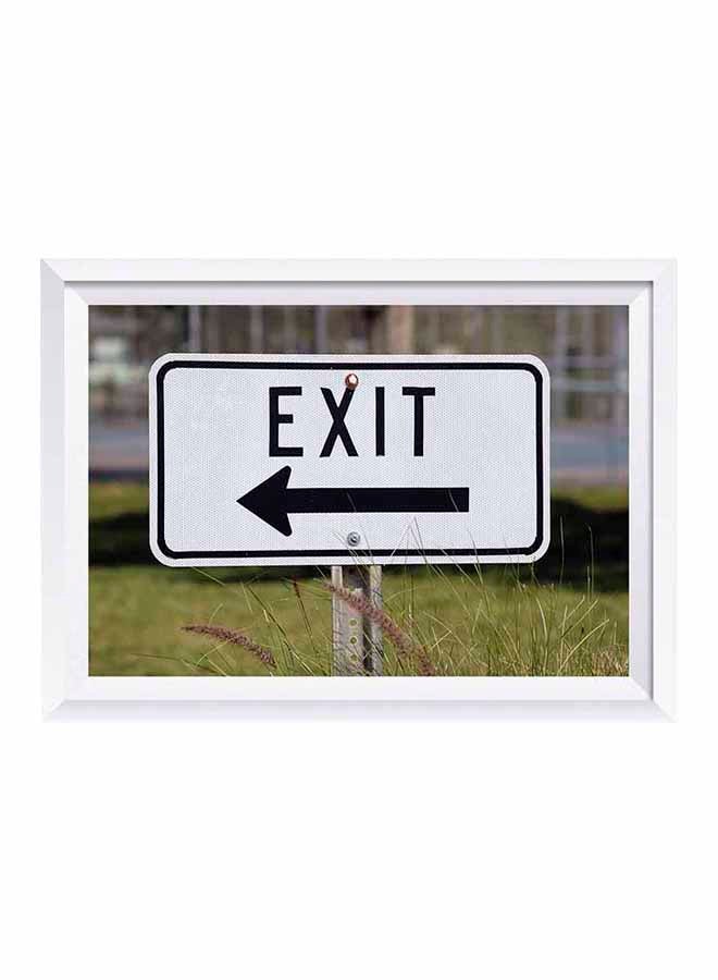 Exit Wall Art Painting With Frame Multicolour 32 x 22centimeter