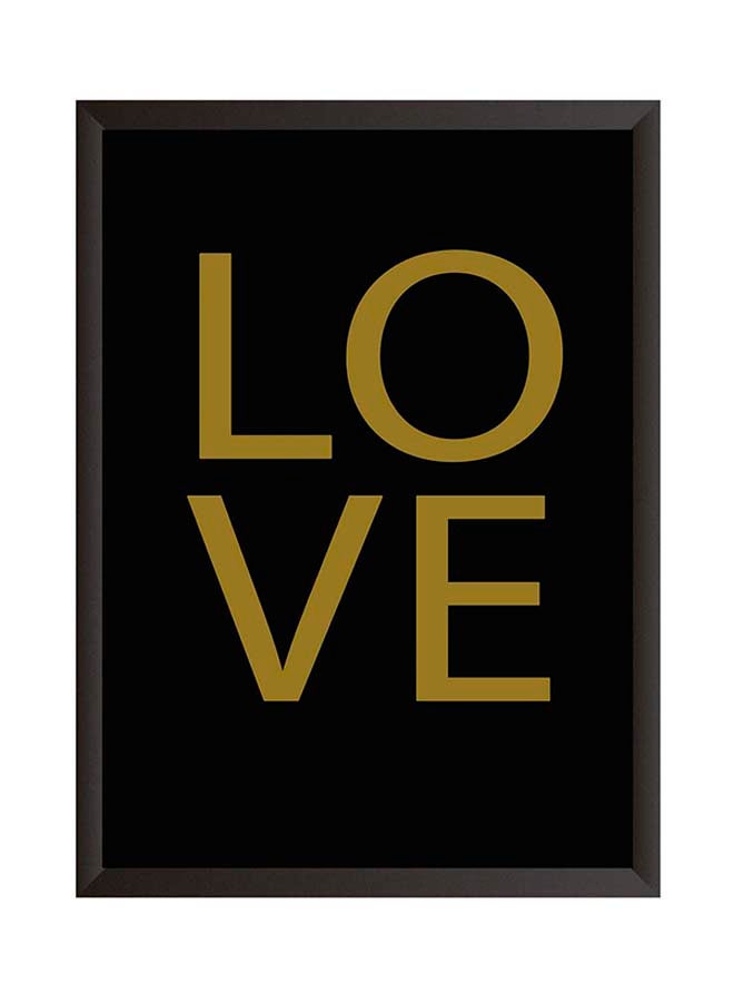 لوحة ديكورات للحائط بإطار خشبي أسود/ذهبي 32x22سم