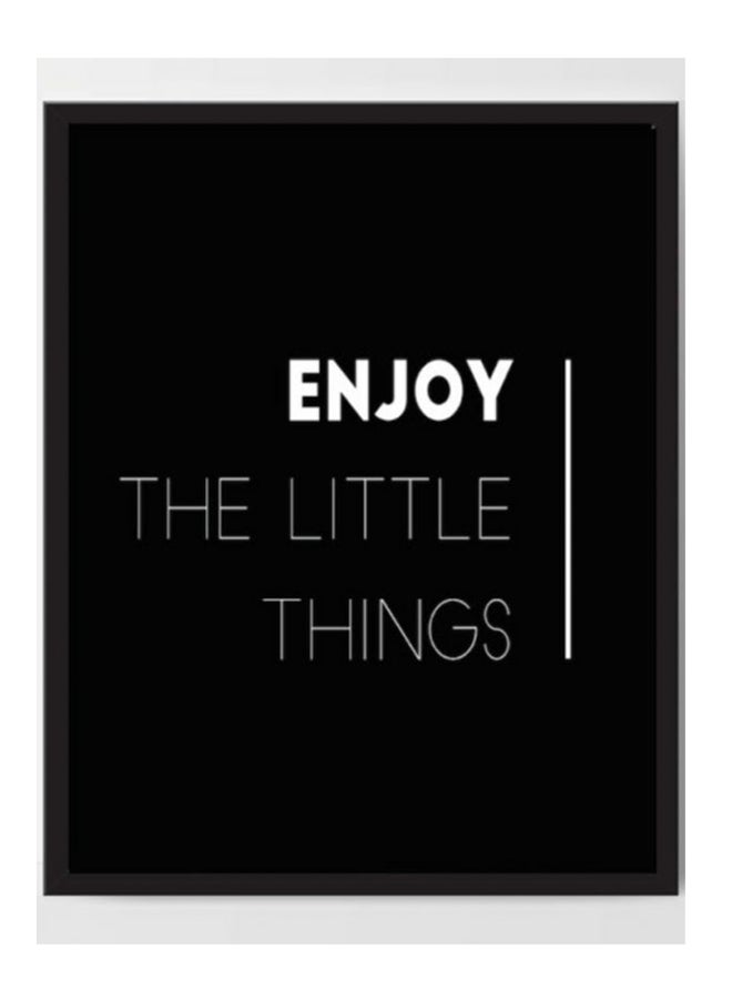 لوحة ديكور للحائط استمتع بالأشياء الصغيرة مع الإطار أبيض/ أسود 32 x 22Ø³Ù†ØªÙŠÙ…ØªØ±