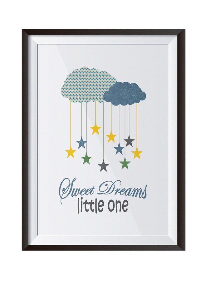 Sweet Dreams Little One Wall Art Painting With Frame Multicolour 32 x 22cm