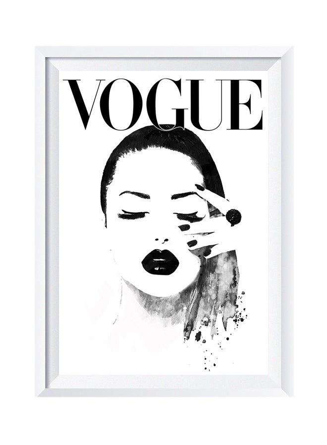 LOWHA Vogue Wall Art Painting With Frame White/Black 32x22centimeter