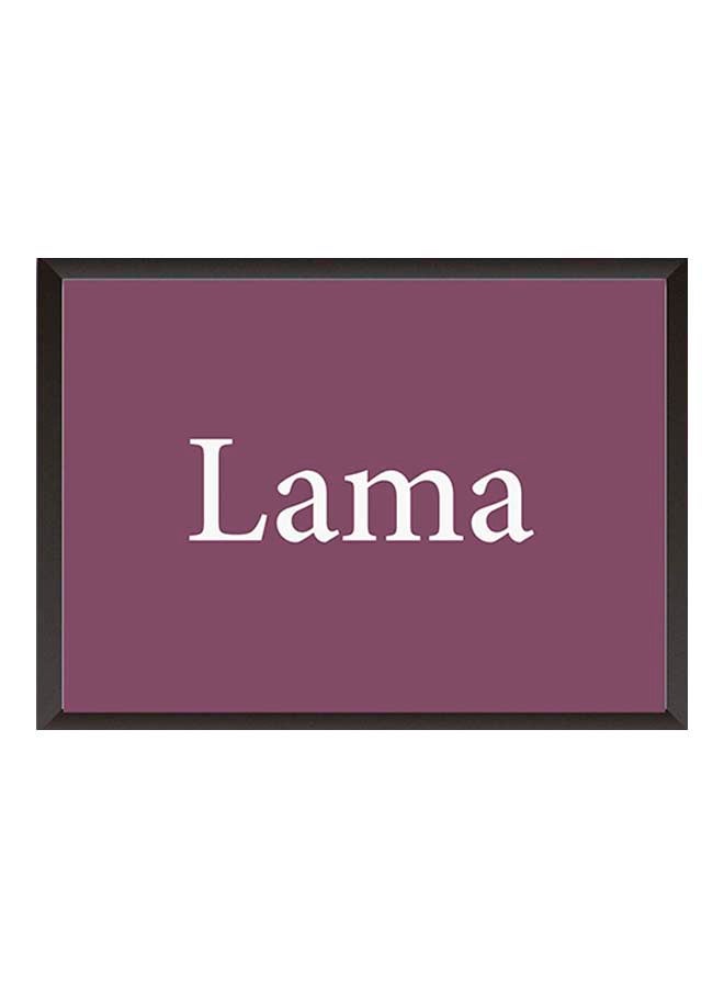 LOWHA Lama Name Wall Art Painting With Frame Purple/White 32x22cm 