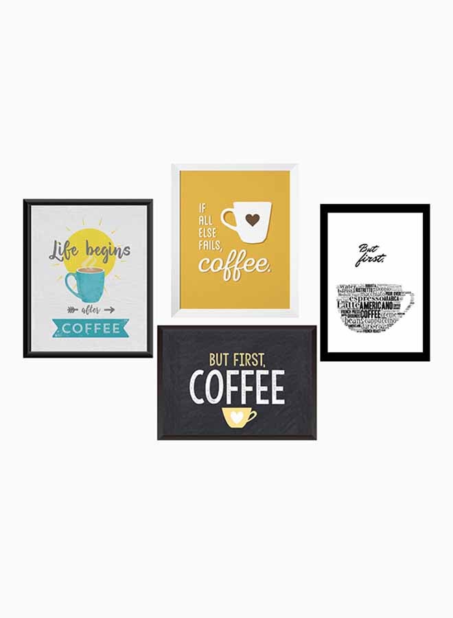 لوحة فنية بإطار لديكور الحائط مكونة من 4 قطع متعدد الألوان 32 x 22سم