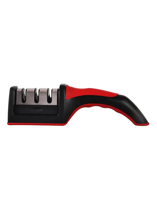 Three-stage Tungsten Kitchen Knife Sharpener Red/Black - Image 1