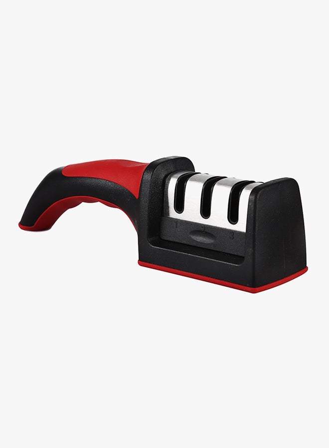 Three-stage Tungsten Kitchen Knife Sharpener Red/Black - Image 3