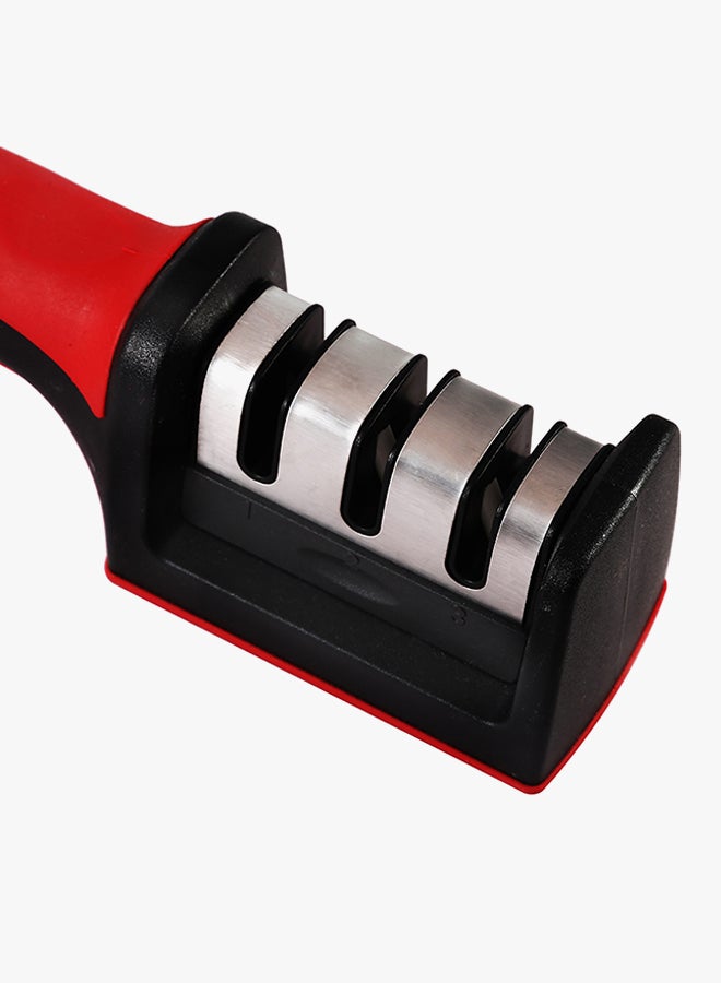 Three-stage Tungsten Kitchen Knife Sharpener Red/Black - Image 5