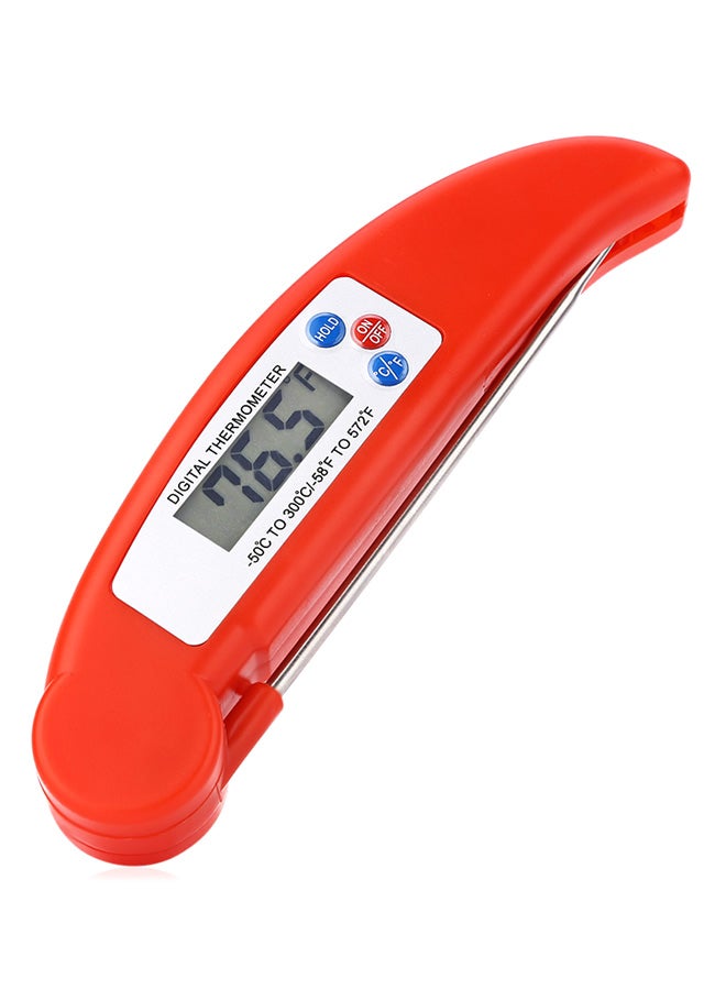Instant Folding Digital Meat Thermometer Red - Image 1