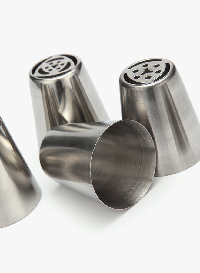 7-Piece DIY Buttercream Icing Nozzles Tips Set Silver  - Image 3